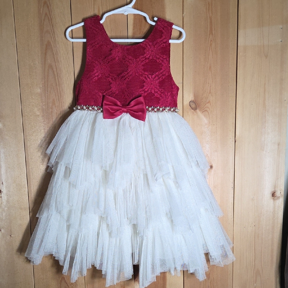 American Princess Red and White Layered Dress